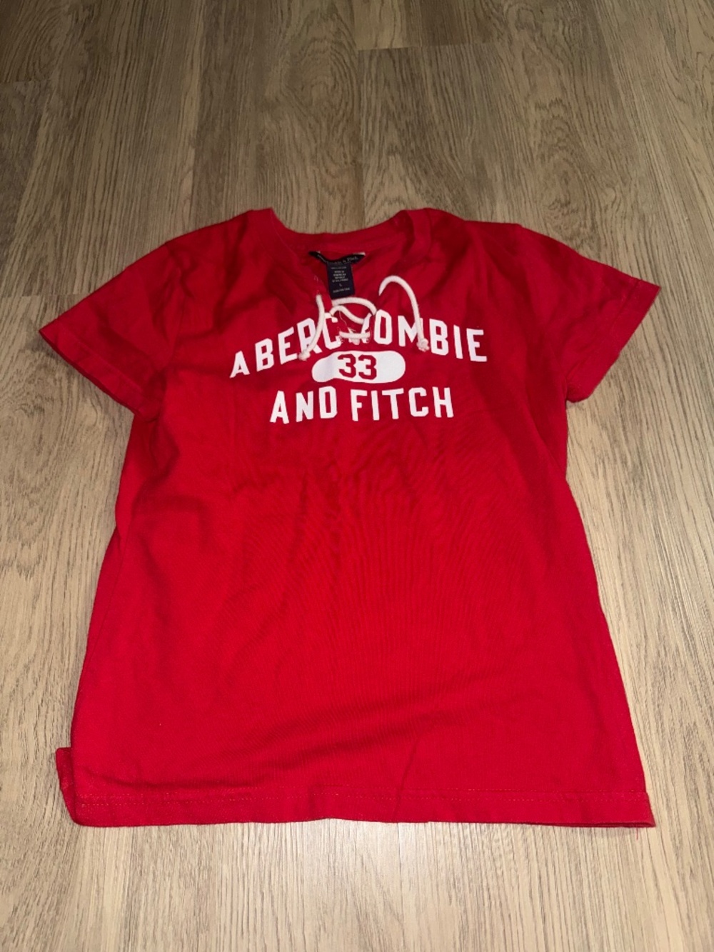 Y2K Abercrombie &‎ Fitch Lace-Up Baby Tee Coquette Preppy Indie Sleaze Graphic
